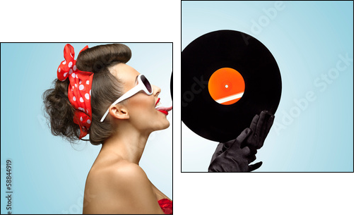 The vinyl desire. - Two-piece canvas, Diptych