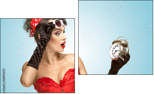 Glamourous clockwork. - Two-piece canvas, Diptych