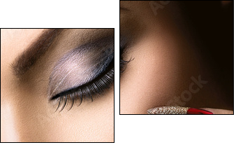 Fashion Beauty Model Girl. Manicure and Make-up - Two-piece canvas, Diptych