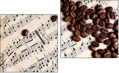 Music and coffe beans - Two-piece canvas, Diptych