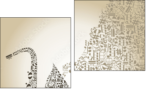 Saxophone5 - Two-piece canvas, Diptych