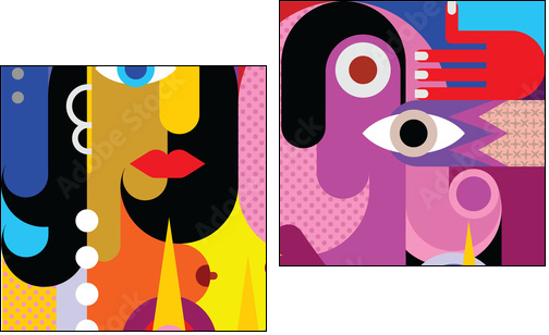 Man and Woman - Two-piece canvas, Diptych