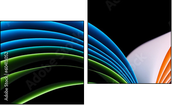 Colorful art paper on black background - Two-piece canvas, Diptych