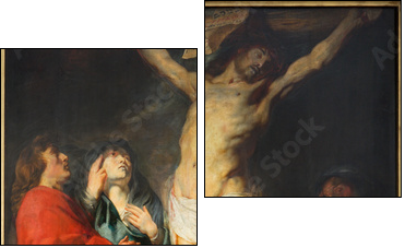 Antwerp - The Crucifixion paint by Jacob Jordaens - Two-piece canvas, Diptych