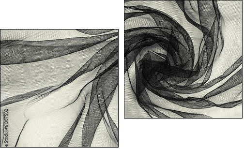 Black tulle background - Two-piece canvas, Diptych
