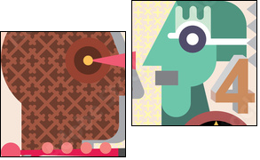 Four Faces - Two-piece canvas, Diptych