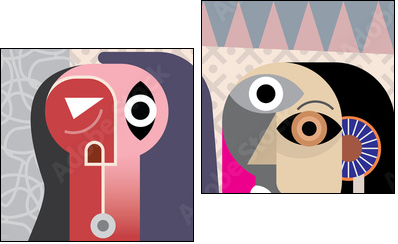 Man and Woman portrait - Two-piece canvas, Diptych