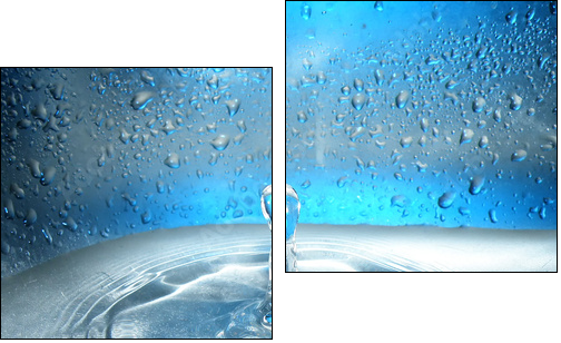 Water drop and splash - Two-piece canvas, Diptych