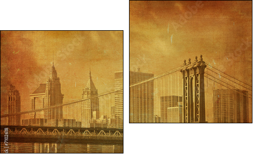 vintage grunge image of new york city - Two-piece canvas, Diptych