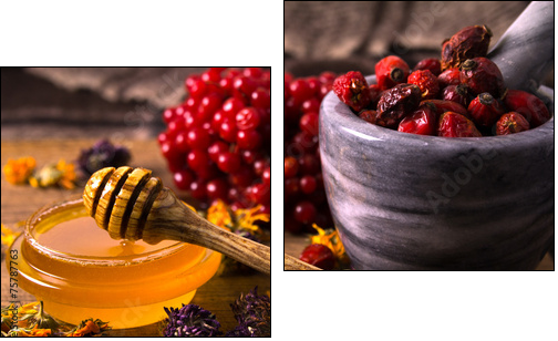 Honey and herbs - Two-piece canvas, Diptych