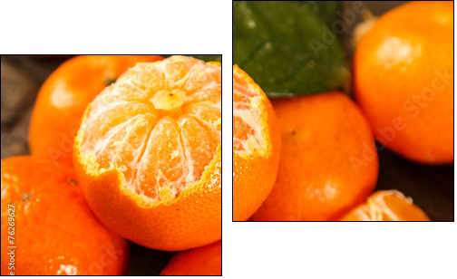 Fresh and sweet manadrins - Two-piece canvas, Diptych