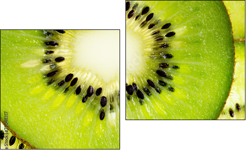 Close up of a healthy kiwi fruit - Two-piece canvas, Diptych