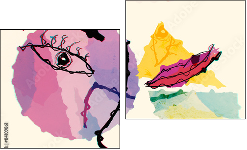 Abstract Print - Two-piece canvas, Diptych