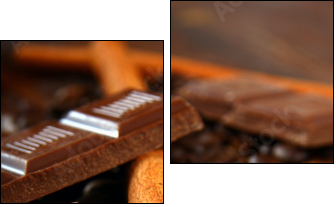 schokolade,zimt,kaffeebohnen - Two-piece canvas, Diptych