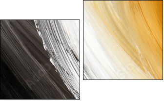 Oil-painted three-color curve. Highly detailed oil painting. - Two-piece canvas, Diptych