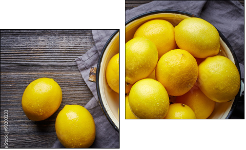 fresh wet lemons - Two-piece canvas, Diptych