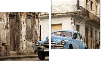 Old car on the street of Havana, Cuba - Two-piece canvas, Diptych