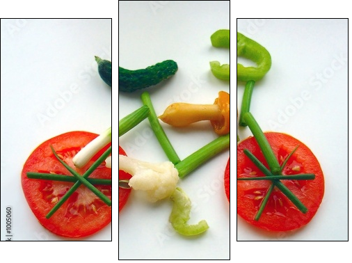 eat healthy! - Three-piece canvas, Triptych