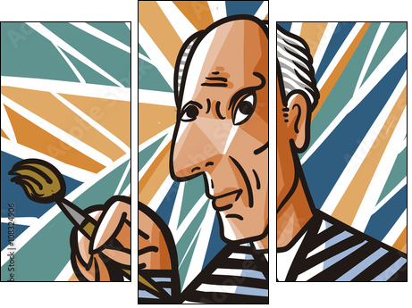 painting cartoon - Three-piece canvas, Triptych