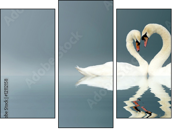 Love Swans - Three-piece canvas, Triptych