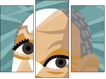 vector portrait painting - Three-piece canvas, Triptych