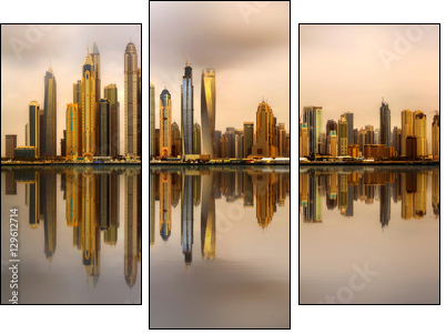 Dubai Marina bay, UAE - Three-piece canvas, Triptych