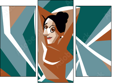 cubist woman painting - Three-piece canvas, Triptych
