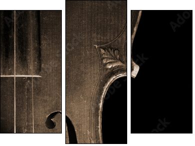 Part of vintage violin - Three-piece canvas, Triptych