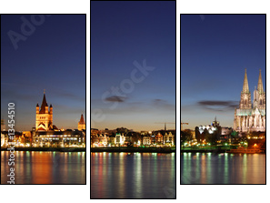KÃ¶ln bei Sonnenuntergang - Three-piece canvas, Triptych