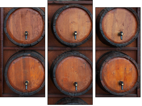wine barrels stand - Three-piece canvas, Triptych