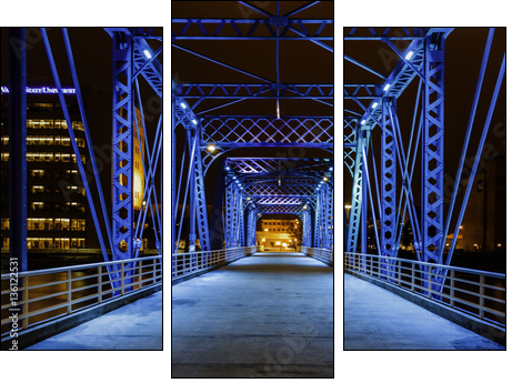 The Magical Blue Bridge - Three-piece canvas, Triptych