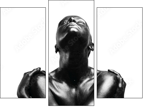 Made up black woman - Three-piece canvas, Triptych