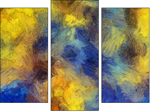 Varicoloured texture from oil paints - Three-piece canvas, Triptych