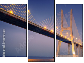 sunrise on Vasco da Gama bridge - Three-piece canvas, Triptych