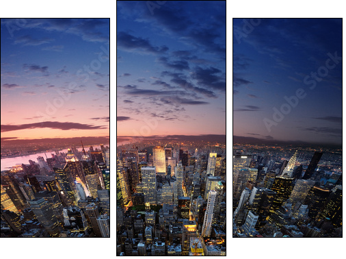 Manhattan at sunset - Three-piece canvas, Triptych