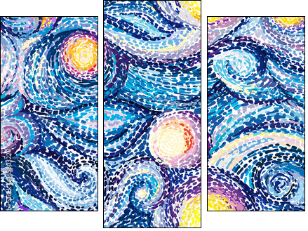 Van Gogh background - Three-piece canvas, Triptych