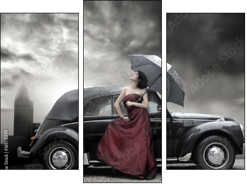 lady - Three-piece canvas, Triptych