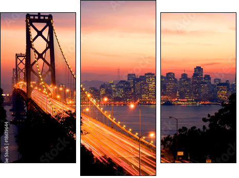 San Francisco Sunset - Three-piece canvas, Triptych