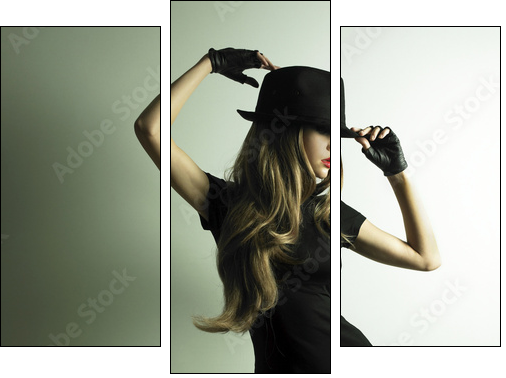 Young dancing woman - Three-piece canvas, Triptych