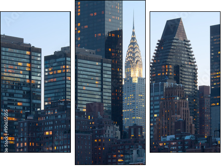 Skyline of midtown Manhattan in New York City - Three-piece canvas, Triptych