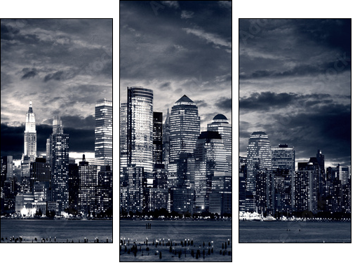 New York City Downtown from Jersey side. - Three-piece canvas, Triptych