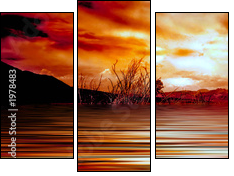 sunrise mono lake - Three-piece canvas, Triptych