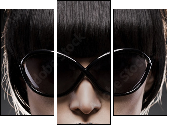 portrait with an original make-up #2 - Three-piece canvas, Triptych