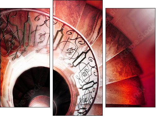 Spiral staircase.. - Three-piece canvas, Triptych