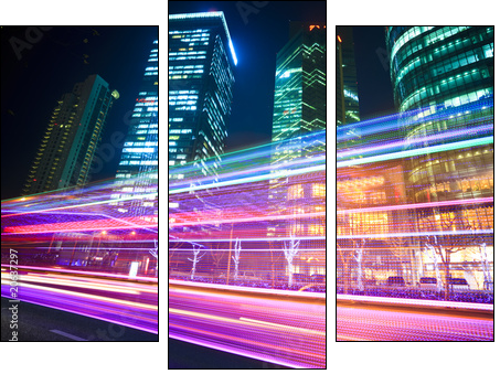 light trails - Three-piece canvas, Triptych