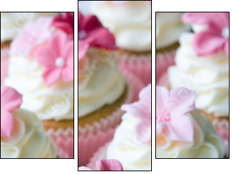 Wedding cupcakes - Three-piece canvas, Triptych