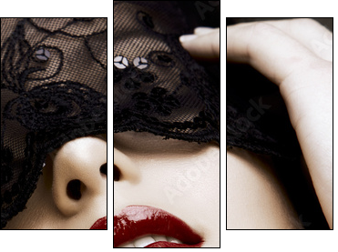 woman in mask - Three-piece canvas, Triptych