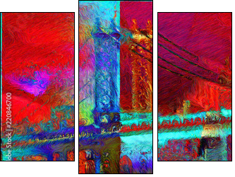 Manhattan bridge - Three-piece canvas, Triptych