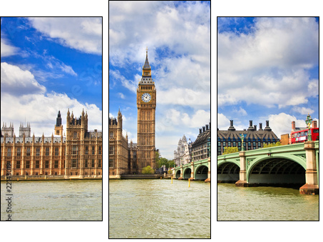 Big Ben and Houses of Parliament - Three-piece canvas, Triptych