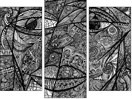 Picassoesque - Three-piece canvas, Triptych